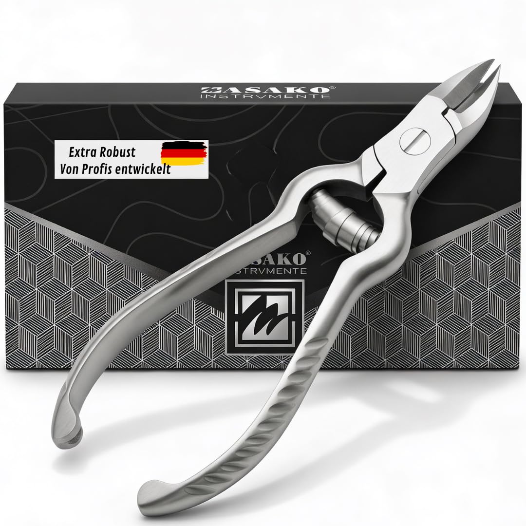 Masako Nagelzange für dicke Fußnägel Edelstahl 14 cm – Profi Fußnagelzange aus Edelstahl & rutschfestem Griff | extra scharf, rostfrei, langlebig – für harte Zehennägel, professionelle Qualität