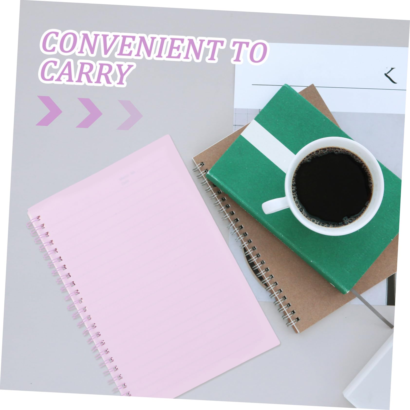 Homoyoyo 5pièces Lot De Carnets à Spirale Pages Lignées Cahier Pratique Pour Bureau Bloc-notes Pour Écriture Fluide
