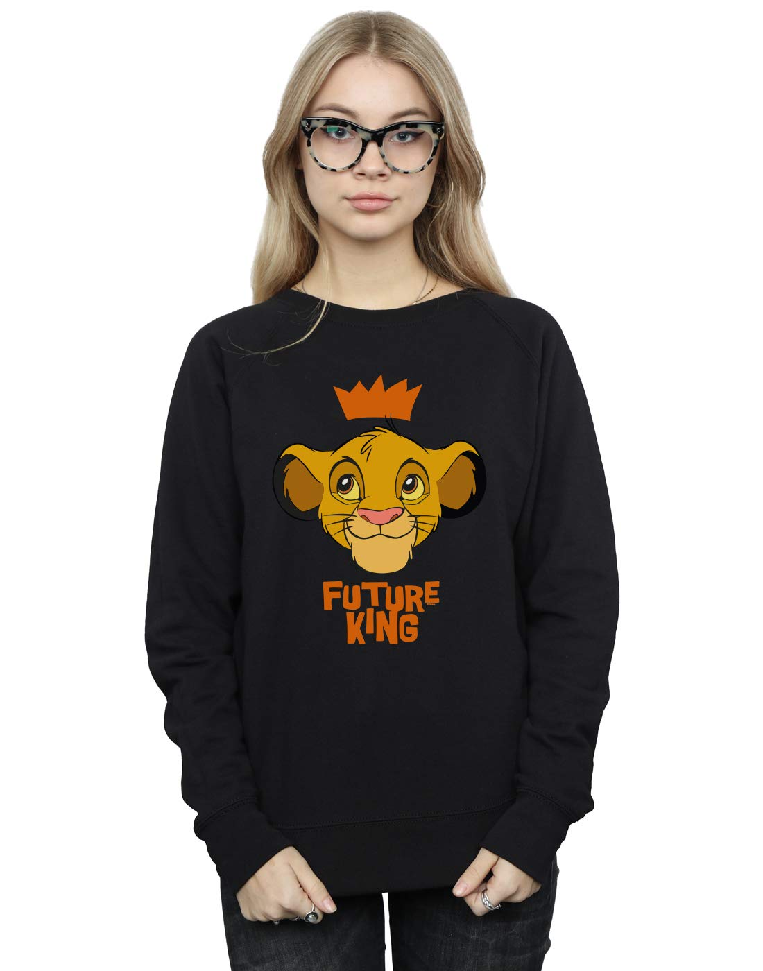 Disney Women's Black The Lion King Simba Future King Sweatshirt In Small