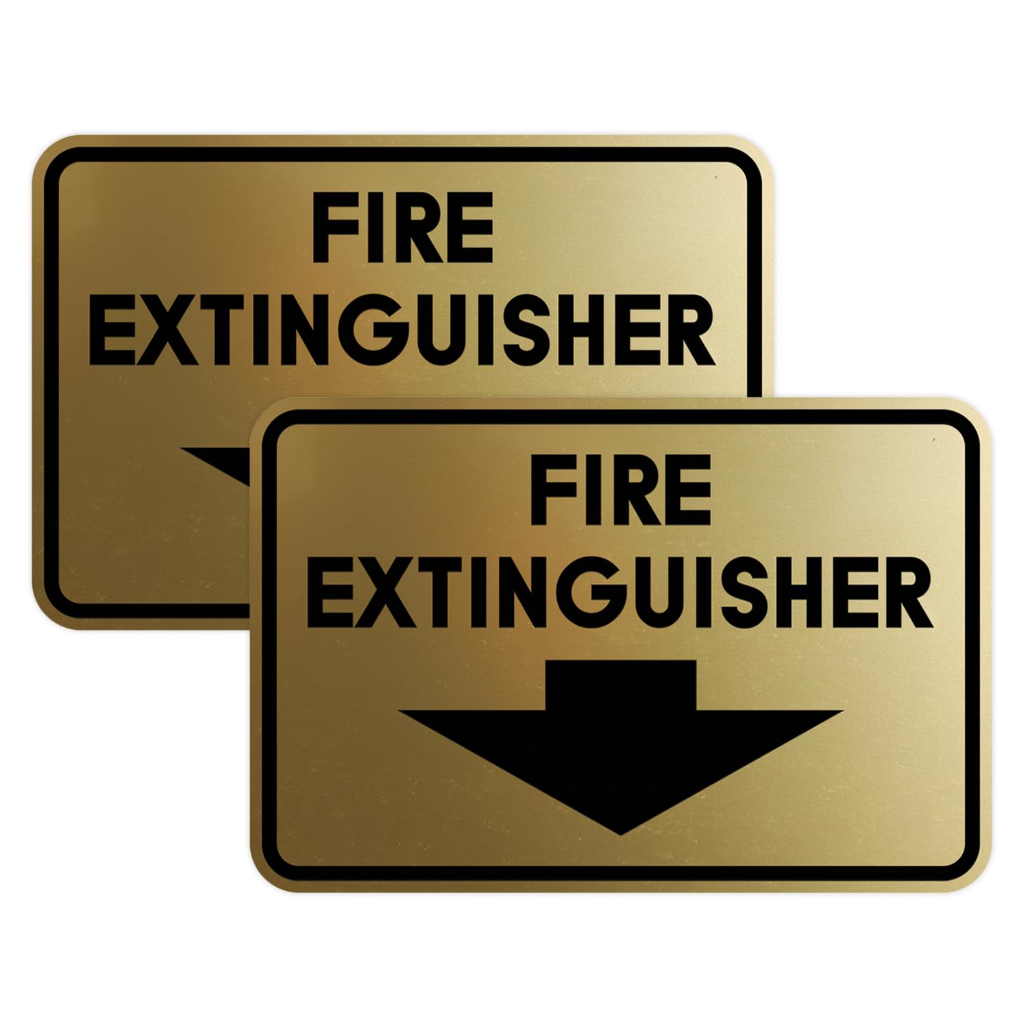 Signs ByLITA Classic Framed Fire Extinguisher (Brushed Gold) - Medium 2 Pack
