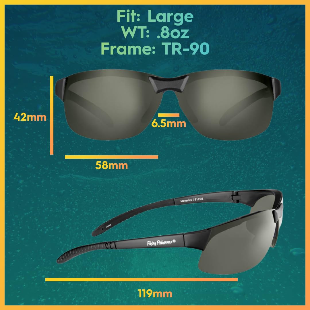 Flying Fisherman Maverick Polarized Sunglasses with AcuTint UV Blocker for Fishing and Outdoor Sports