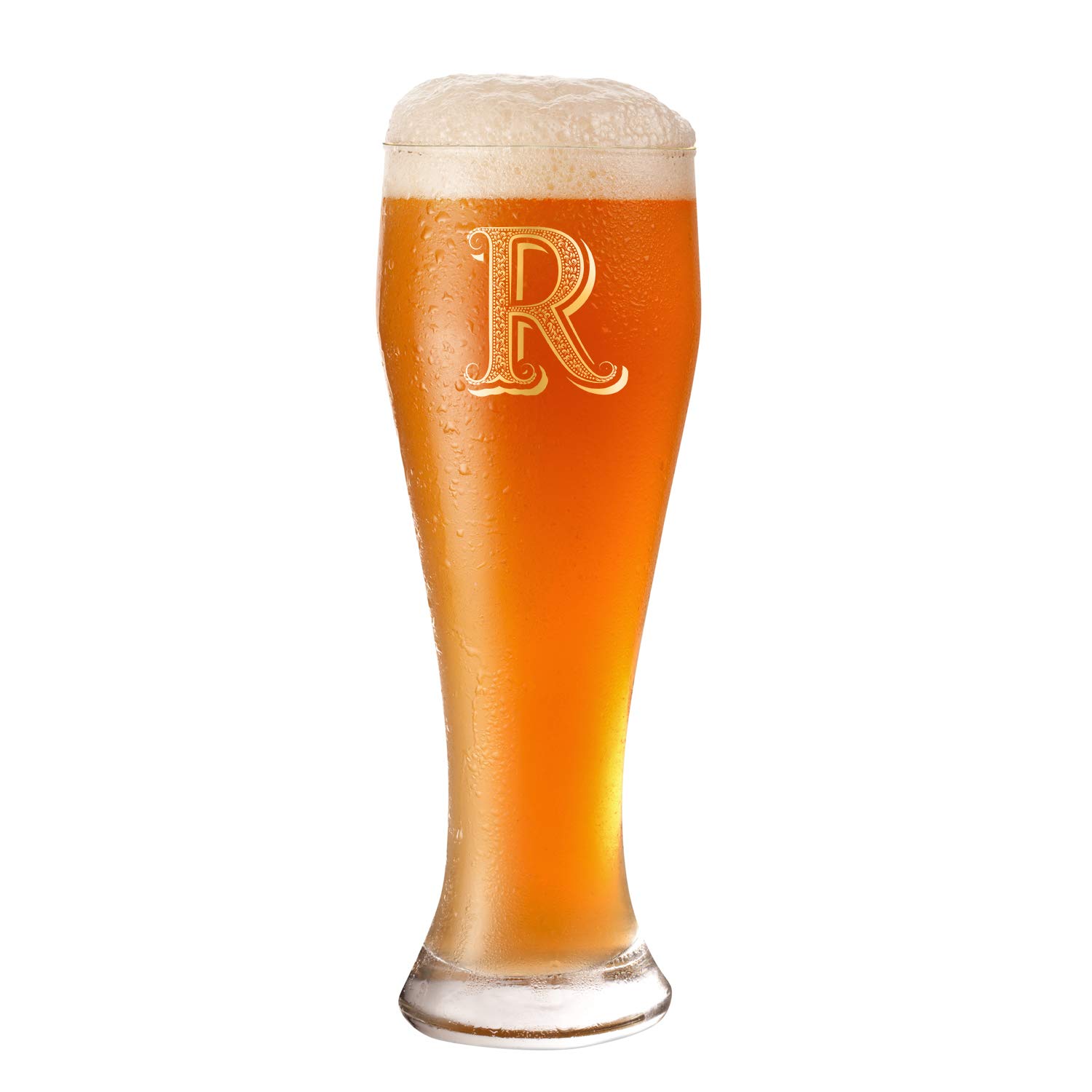 R Monogram Anniversary Wedding Beer Glass