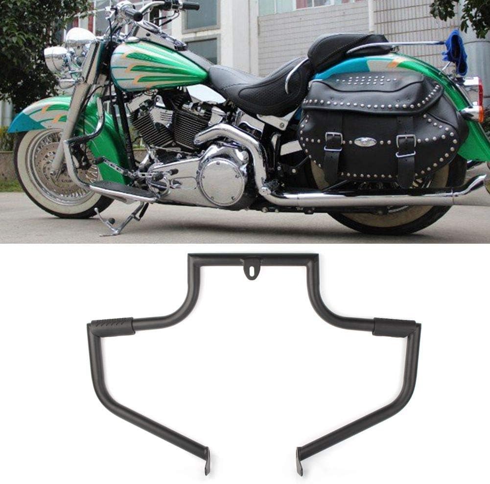 GZYF Motorcycle Engine Guard Highway Crash Bar Protection Fits for 2000-2017 for Harley Davidson FLSTC Softail Heritage Classic, Black