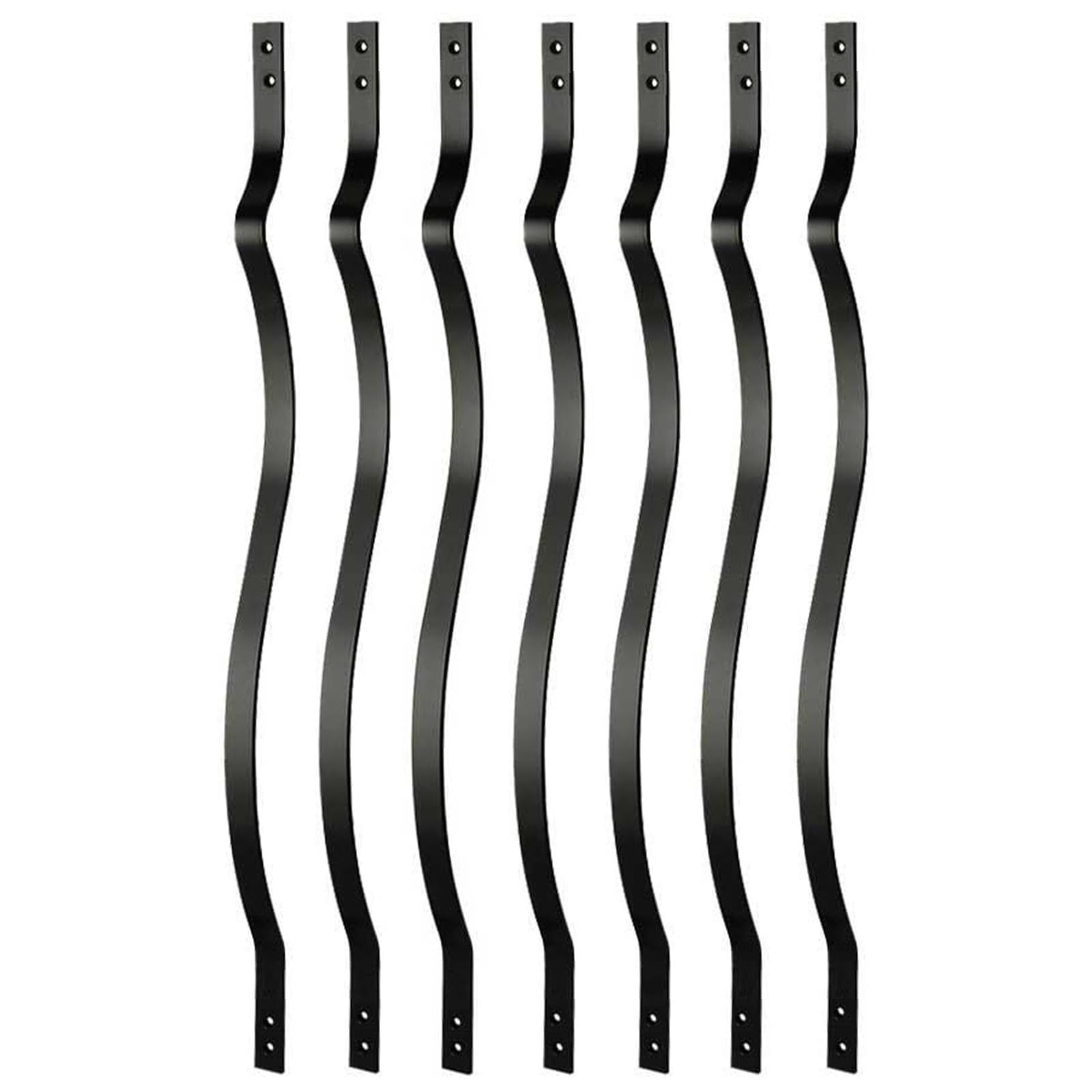 Deck Balusters 25 Pack Iron Balusters, Metal Deck Spindles Black Staircase Baluster with Screws, for Wood and Composite Deck