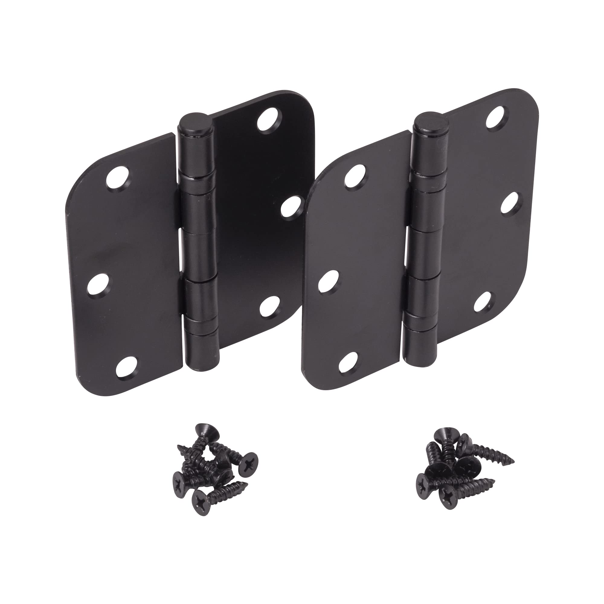 Hinge Outlet Ball Bearing Door Hinges 3.5 Inch with 5/8 Inch Radius, 2 Pack (Black)