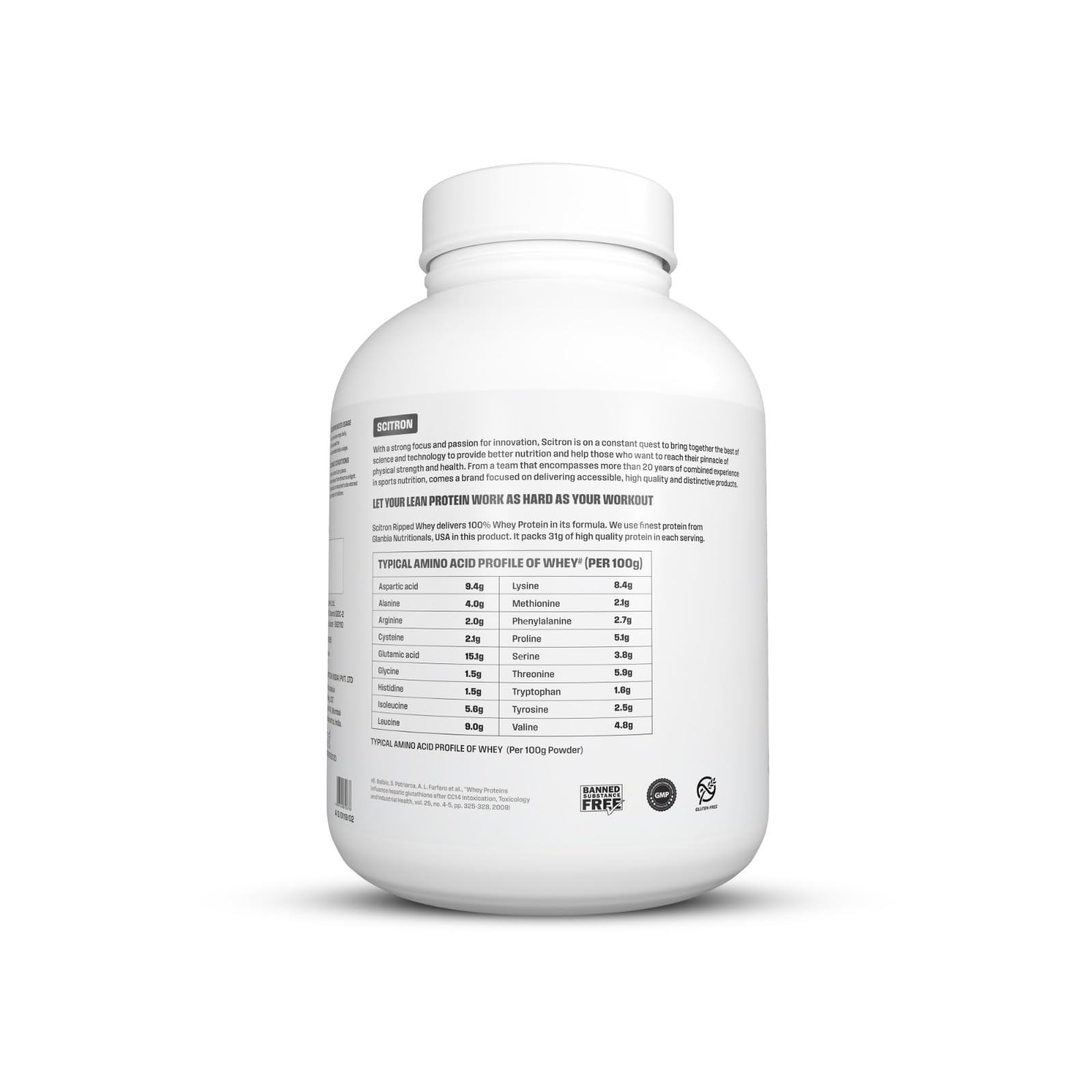 Scitron Ripped Whey Protein Powder 1.81 Kg- Chocolate Fudge Brownie| (30g Protein, 500mg L-Carnitine, 300mg CLA) | For Weight Loss & Post Workout Recovery — Amazon image 5