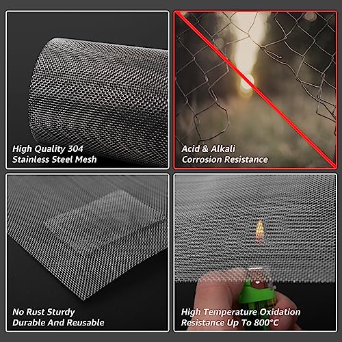 6 pack 12x8 inch stainless steel wire mesh screen for diy projects vent cage garden window filter - never rust