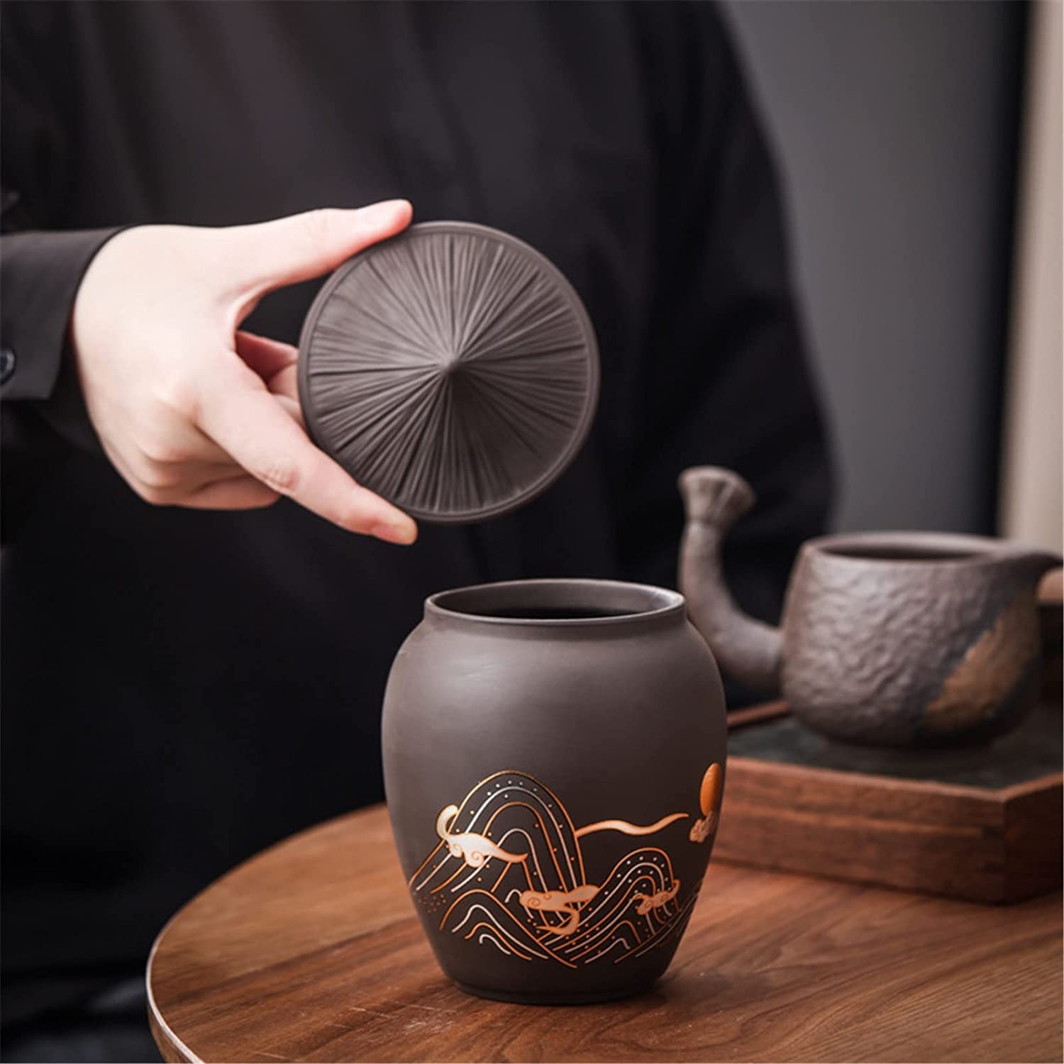 CMBSSTFC Ceramiczny słoik na herbatę, pojemniki na słoiki, pojemnik do przechowywania żywności w kuchni, pojemnik na herbatę słoik do przechowywania słoik uszczelniający przechowywanie cukierków