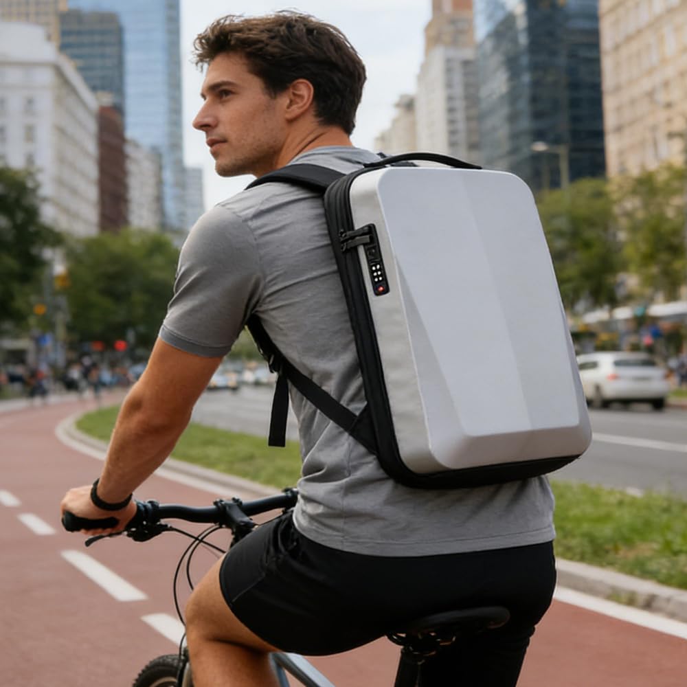 Plecaki Męskie Kobiety, Twarda Muszla Plecak Podróżny 17-calowy Wodoodporny Laptop Plecak Roboczy Anti-Theft Plecak Szkolny z Portem USB Do Sportów Biznesowych Codziennych
