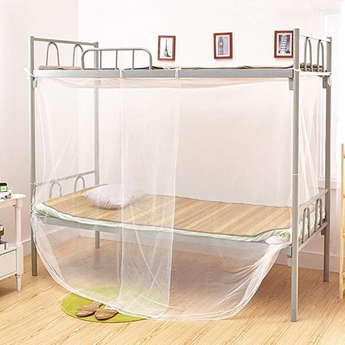 Jiawu Red para camas individuales a king, 2 aberturas o toldo de cama totalmente cerrado, toldo rectangular blanco universal para uso en interiores