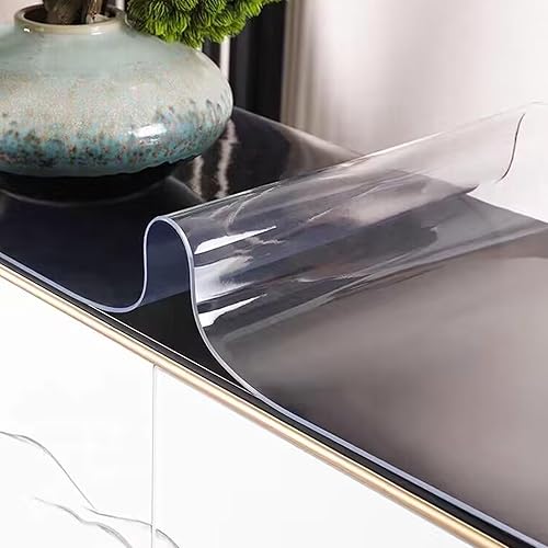 Protector de mesa de PVC transparente, rectangular, de plástico, grueso, 0.040.060.080.12 pulgadas, mantel suave y duradero, tamaño personalizado,