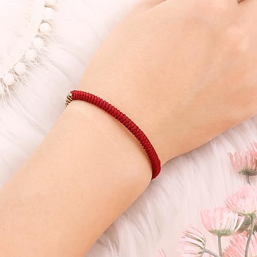 Miniatura 12 de Pulseras tibetanas hechas a mano con cuerda roja para él y ella, pulsera de la amistad, pulsera de la amistad, hilo negro y rojo para protección