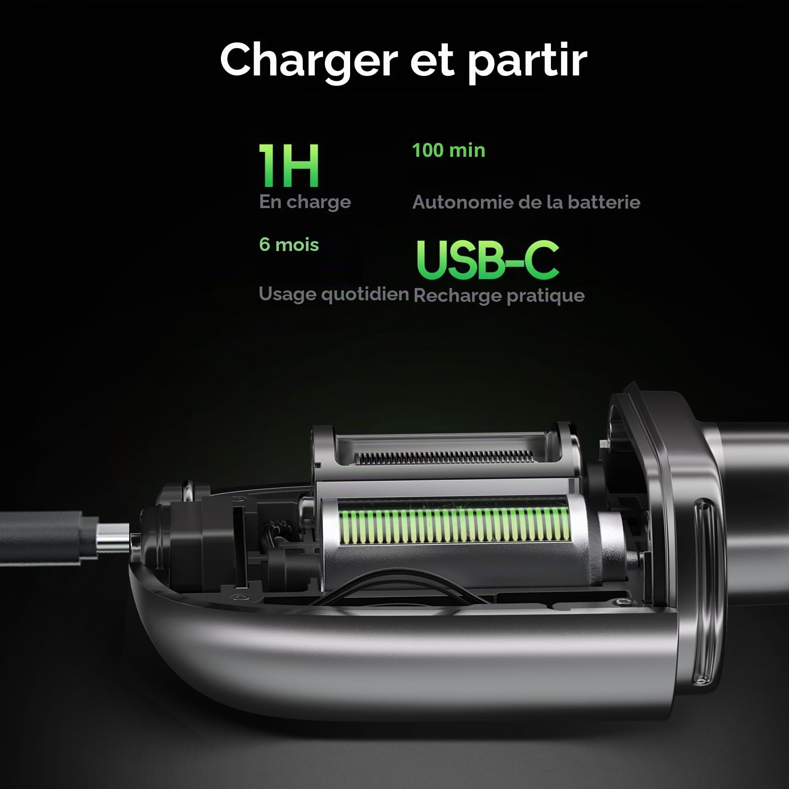 yoose Tondeuse à poils de nez pour hommes en alliage, épilation du nez sans douleur, IPX7 étanche Tondeuse à poils de nez avec super silencieux 10 000 tr/min et double lame antirouille, rechargeable