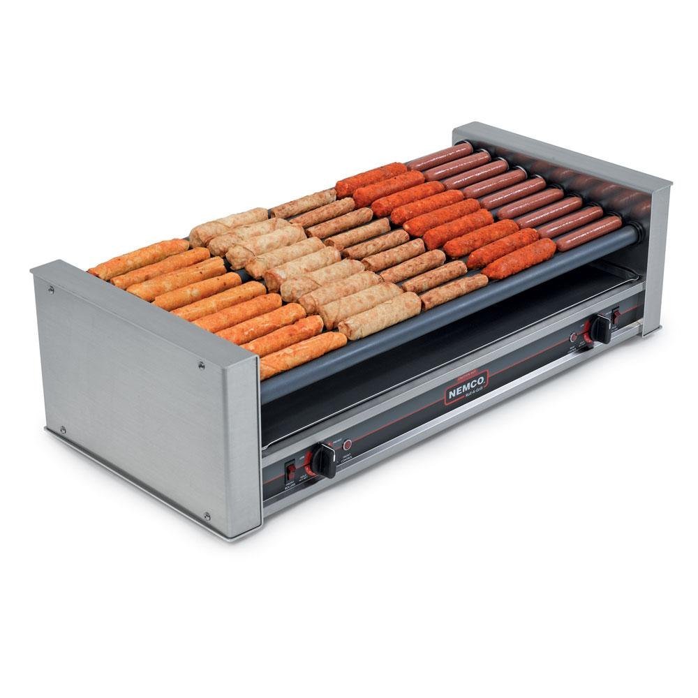 Food Equipment Slanted 27 Hot Dog Roller Grill by Nemco – stainless steel, Metallic, Model 8027-SLT