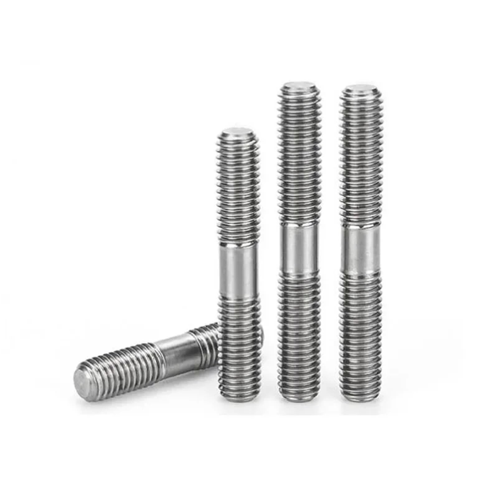 Gewindestange Gewindestange Reintitan Doppelkopfschraube Bolzen Zwei Zähne(100mm,M4 (10pcs))
