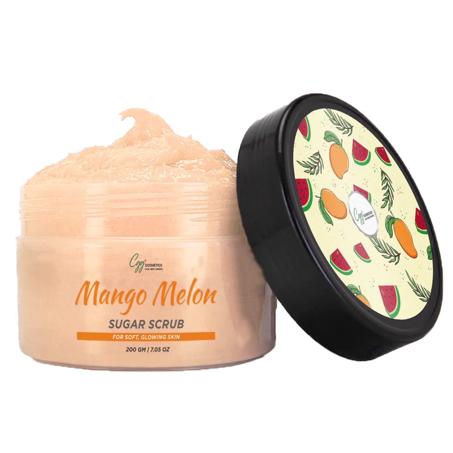 CGG COSMETIC CLEAN, GREEN, GORGEOUS COSMETIC MANGO MELON SUGAR EXFLOATING BODY SCRUB