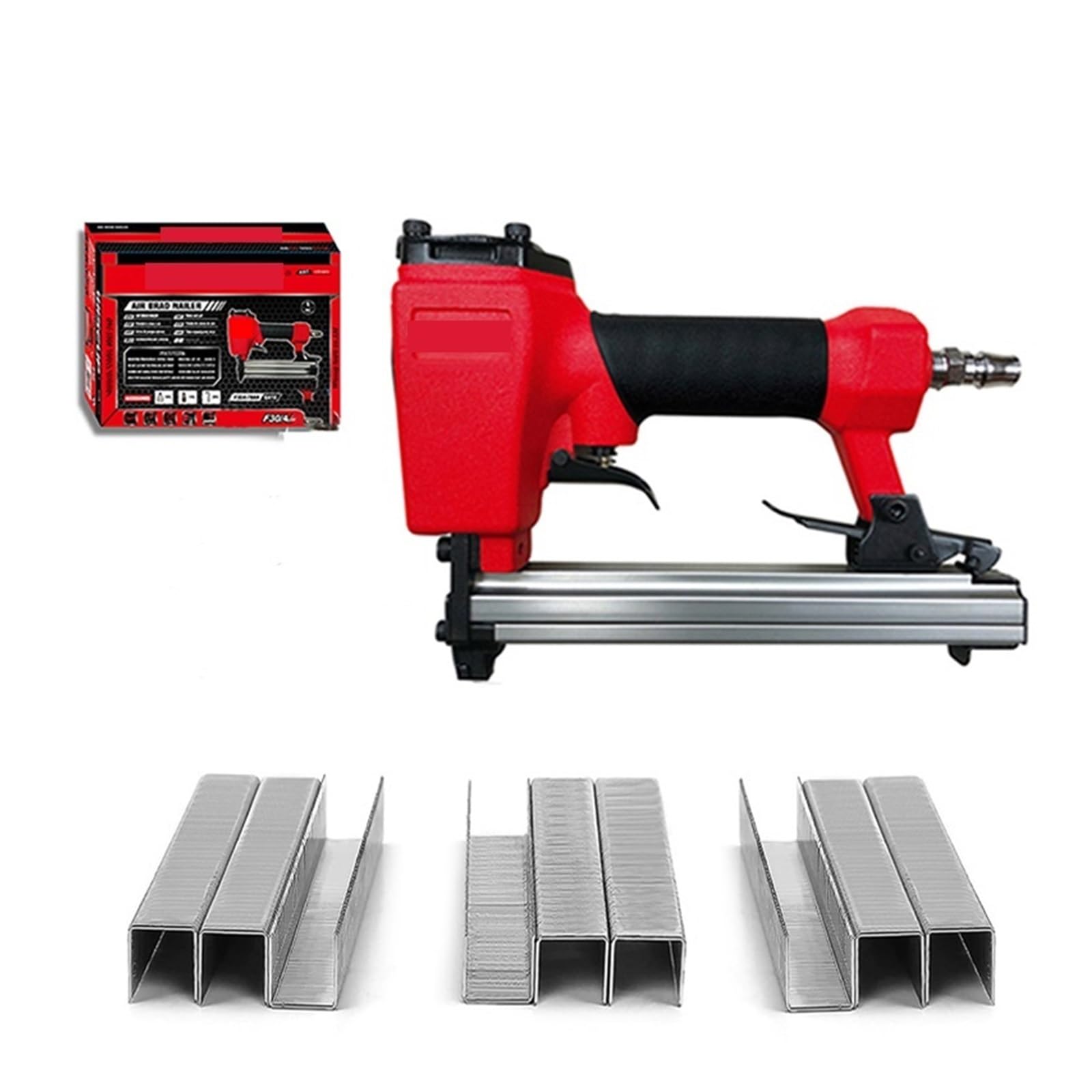 Pistolet do gwoździ, Air Nail Gun Furniture Pneumatic Nailer Construction Stapler Upholstery Tacker Tools With Staples(1013J Set)