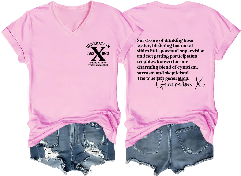 Gen X Shirt V-Neck, Gen X Raised On Hose Water and Neglect Shirt, Gen X Raised On Hose Water and Neglect Tshirt V-Neck