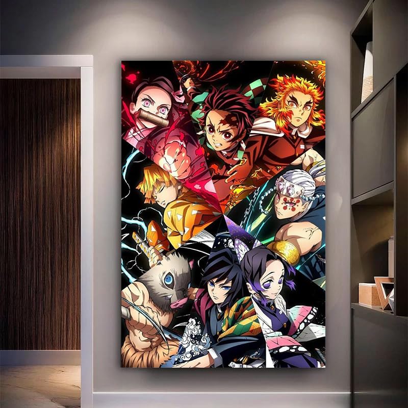 Quadro Decorativo Mosaico Anime Demon Slayer Kimetsu no Yaiba Tan...
