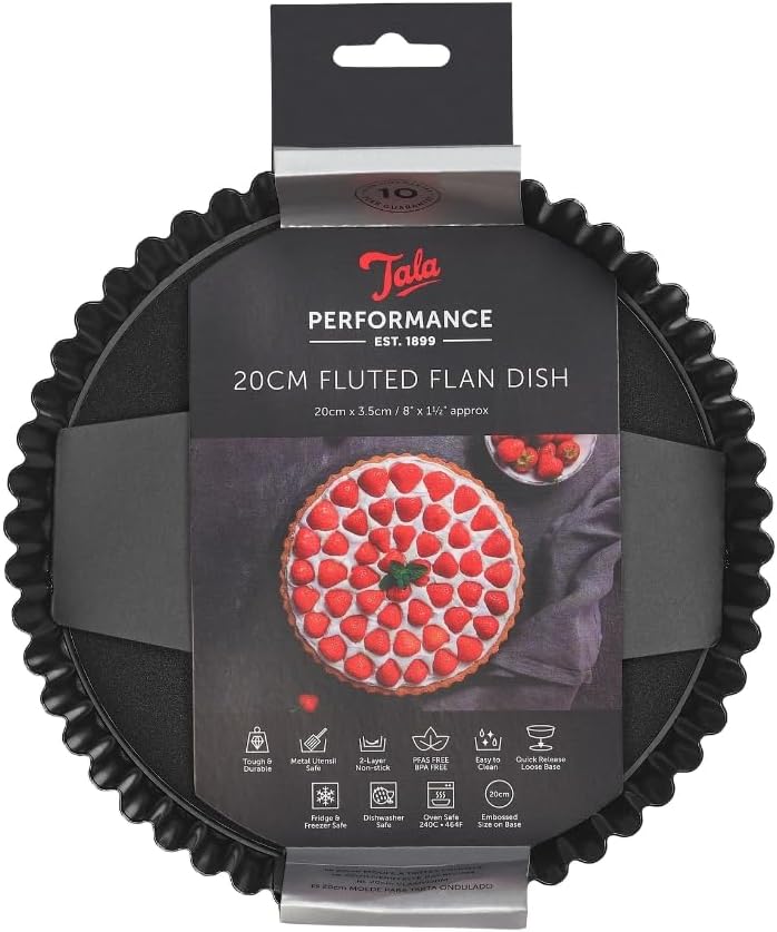 Tala Non Stick 9" Fluted Flan & Tart Dish, Black