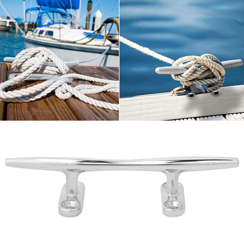 Stainless Steel Boat Accessory Base Cleat Light Weight Mirror Polished (5 Inch)