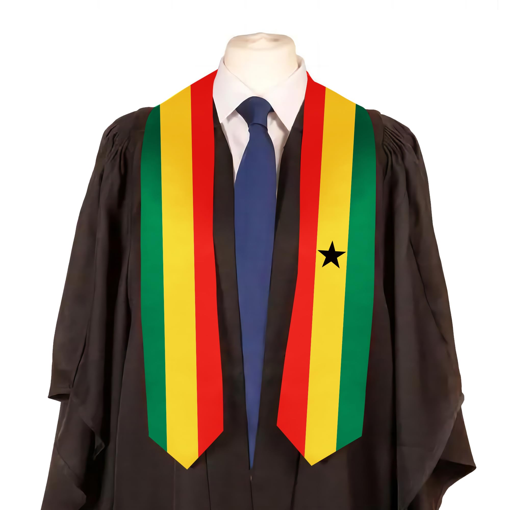 Ghana Flag Graduation Stole Satin Stole Scarf for Study Aboard International Students 72