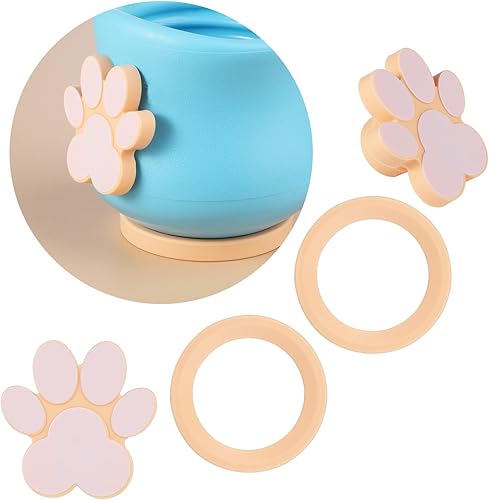 Enchufe y soporte de silicona para juguete de golosinas para perros, 2 tapones para patas y 2 soportes redondos para juguete de perro de silicona