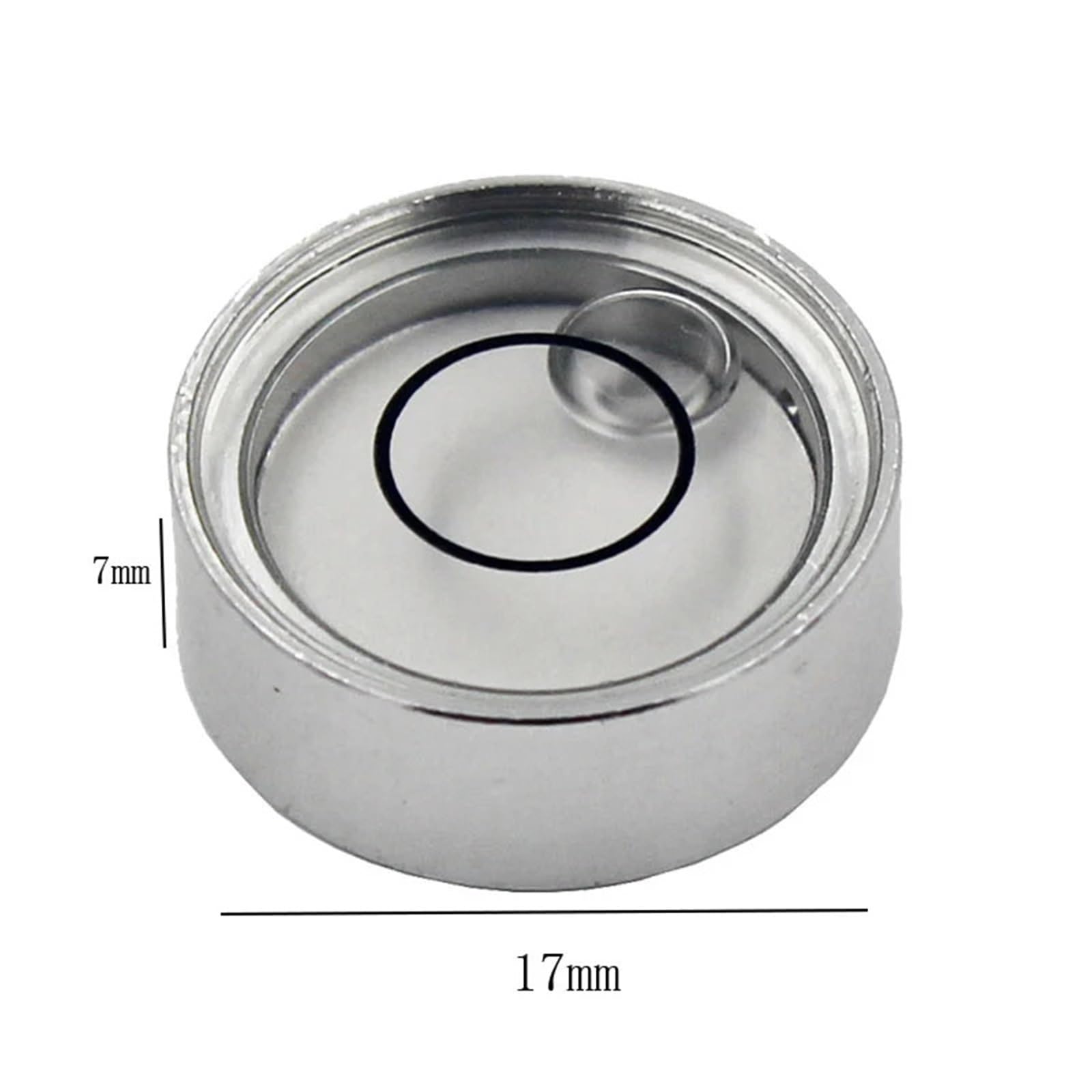 Okrągła metalowa poziomica, średnica 17 mm, 18 mm, płaska poziomica, przyrząd do pomiaru poziomowania, ogniwo 1 szt. (Dia17-WW-1 PCS)