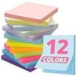 Sticky Notes, 12 Pads, 3x3 inches, Soft Pastel Self-Stick Note Pads, Perfect for Office, Study, and Daily Life Organization - Soft Pastel