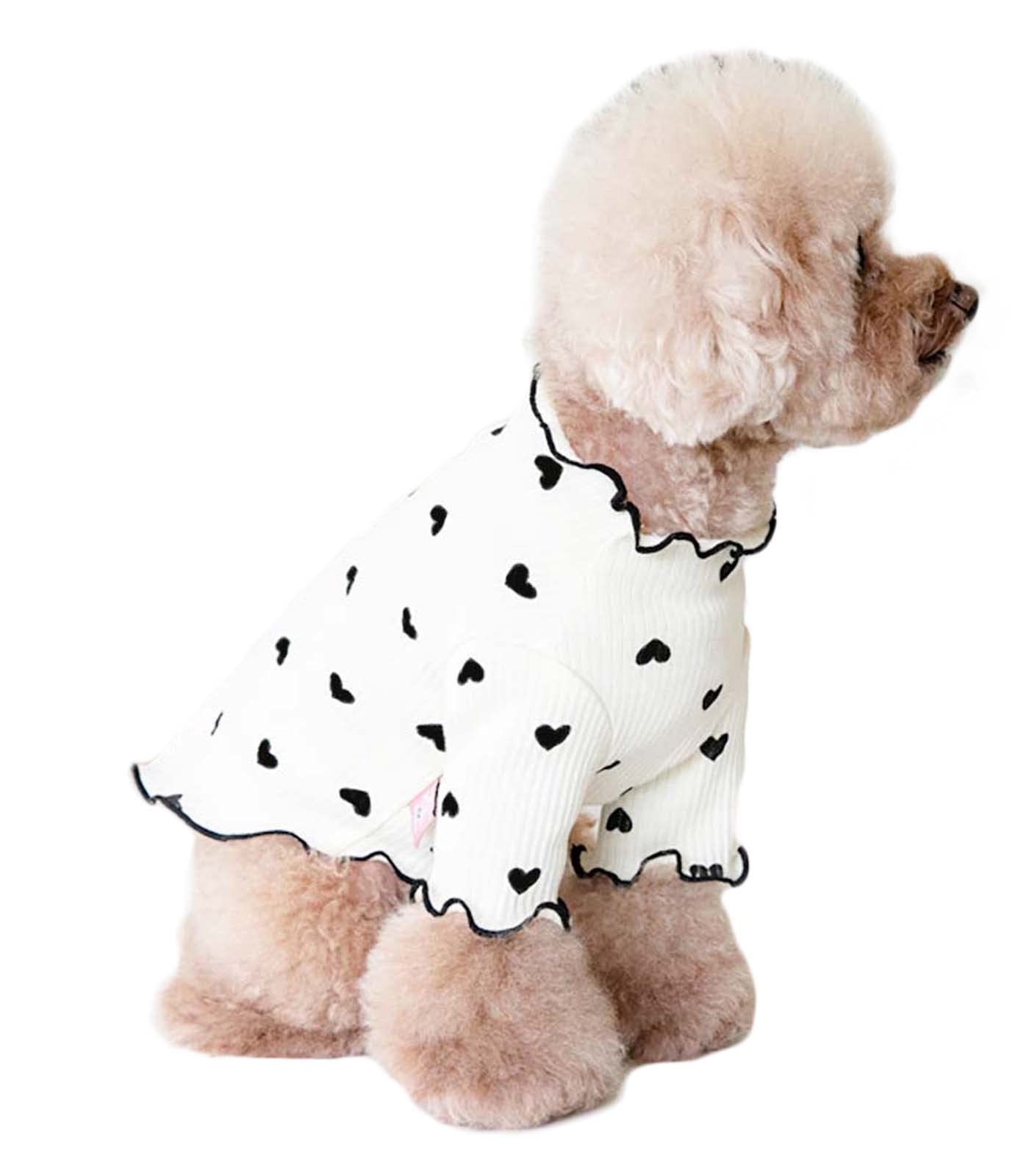 Amazon | PetGround 犬服 ハートロングスリーブ 春 夏 かわいい 長袖 