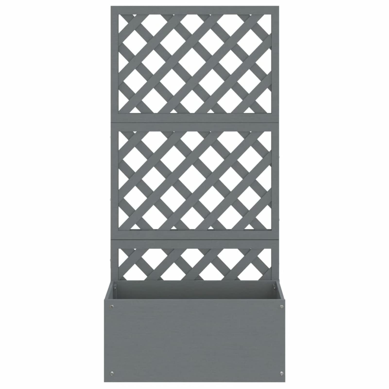 Fioriera Con Traliccio Da Esterno Tidyard 43x43x142 Cm - Antracite, 30 Litri, Per Piante Rampicanti