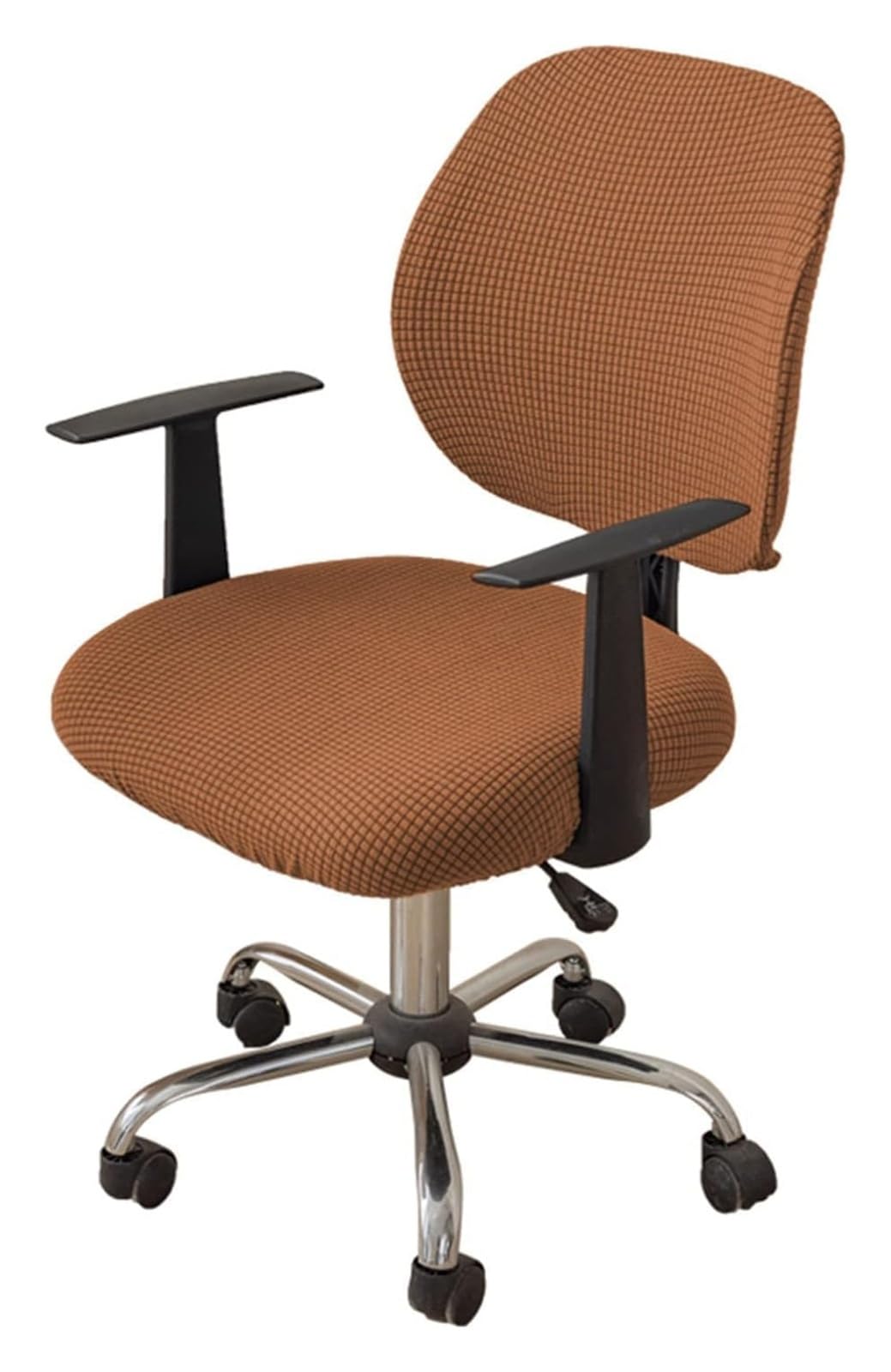 AOICXB Office Chair Seat Covers,Chair Protectors,Corn Silk Fabric Removable Washable Rotating Swivel Chair Protective Covers(Bruin,4PCS)