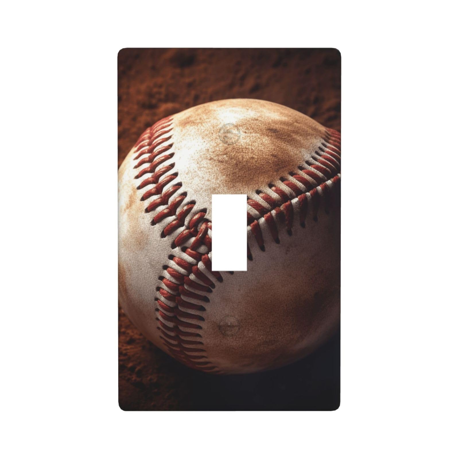 1-Gang Decorator Wall Plate Baseball Light Switch Cover Single Toggle Receptacle Outlet Wall Plate 4.5" x 2.8" Wallplate Unbreakable Polycarbonate Outlet Faceplates Covers