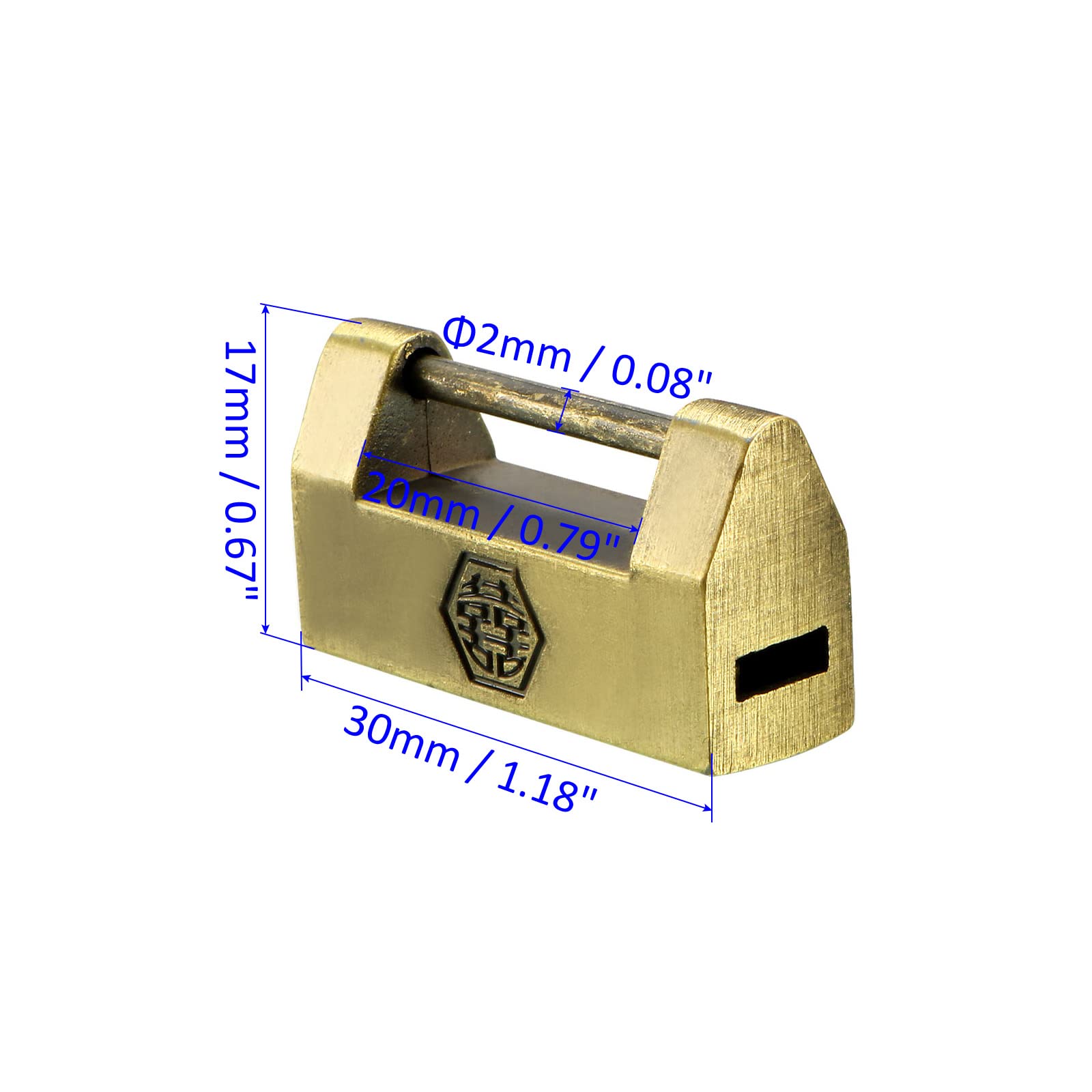 M METERXITY Retro Padlock, Boxes Padlock, Chinese Old Style & Zinc Alloy Brass Plated - Image 3