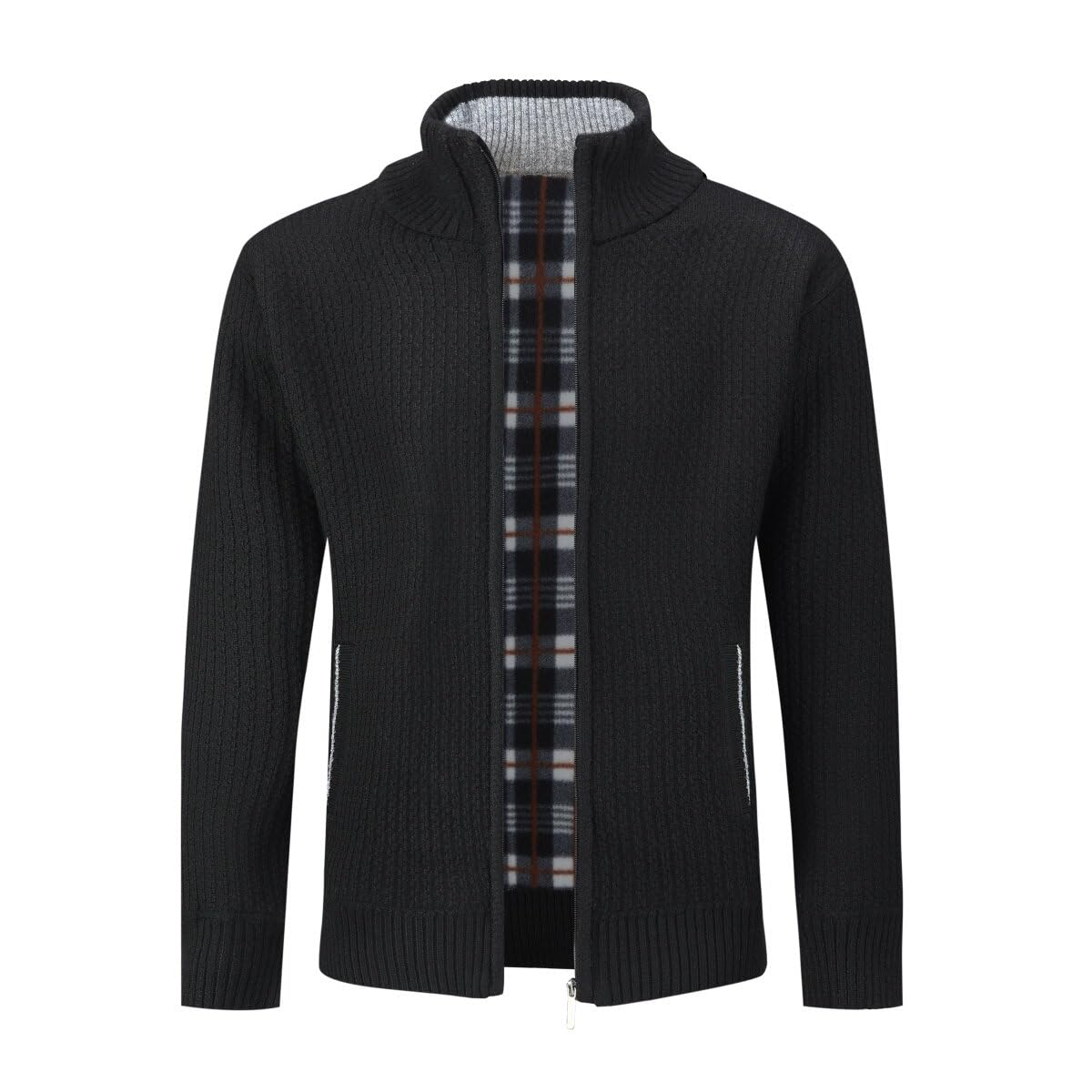 Allthemen Cardigan da Uomo con Cerniera con Colletto Rialzato Pollover Sweater Invernale Lavorato a Maglia