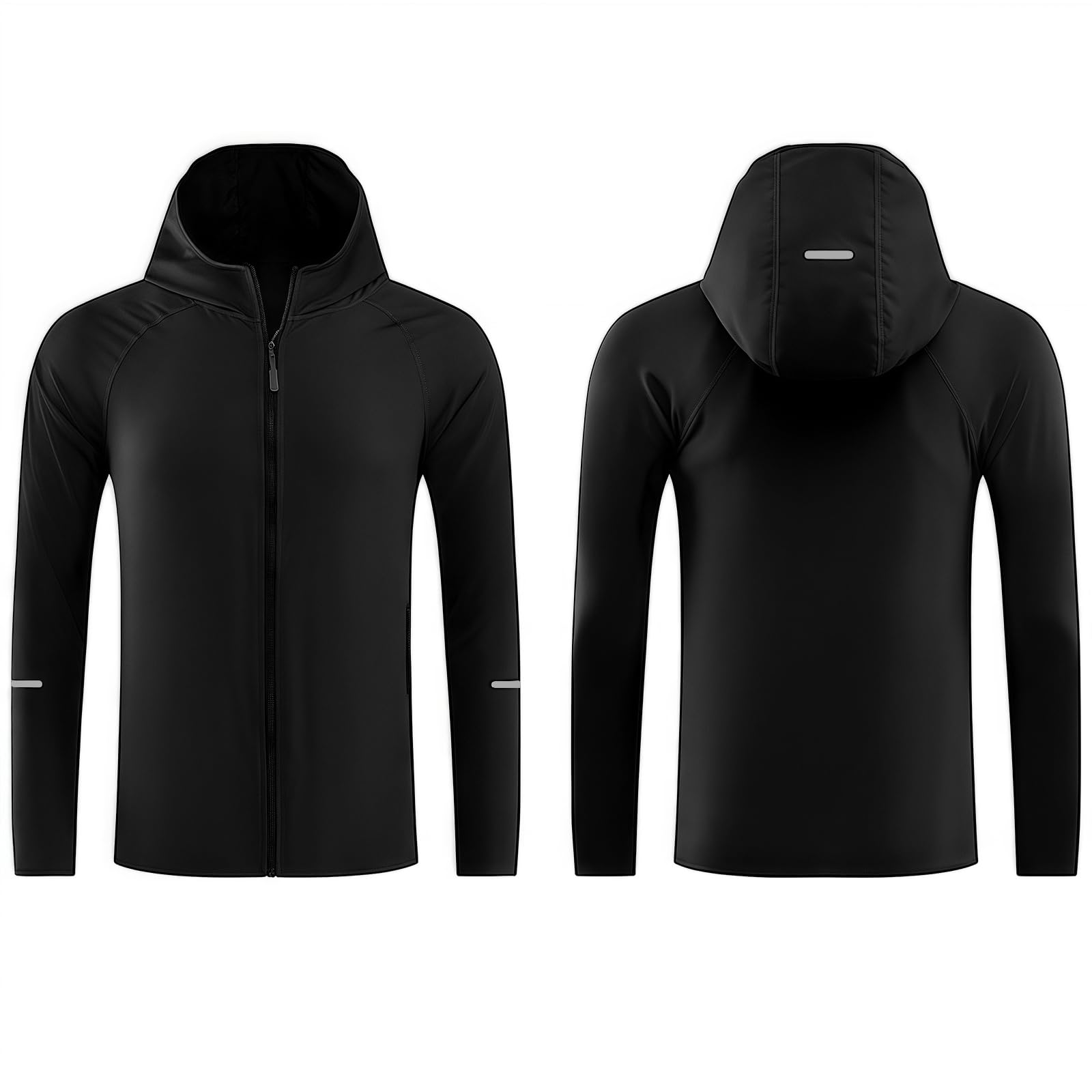 Chaqueta Deportiva Cortavientos Hombre Alta Visibilidad Manga Larga Bolsillos Cremallera
