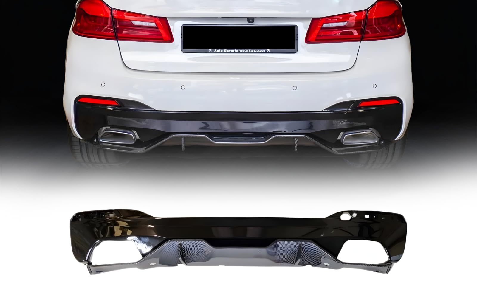 MpTuned G30 G31 M-Tech Diffusore effetto carbonio per 530i 530d 540d 540i modelli serie 5 2019 2020 2021 2022 2023