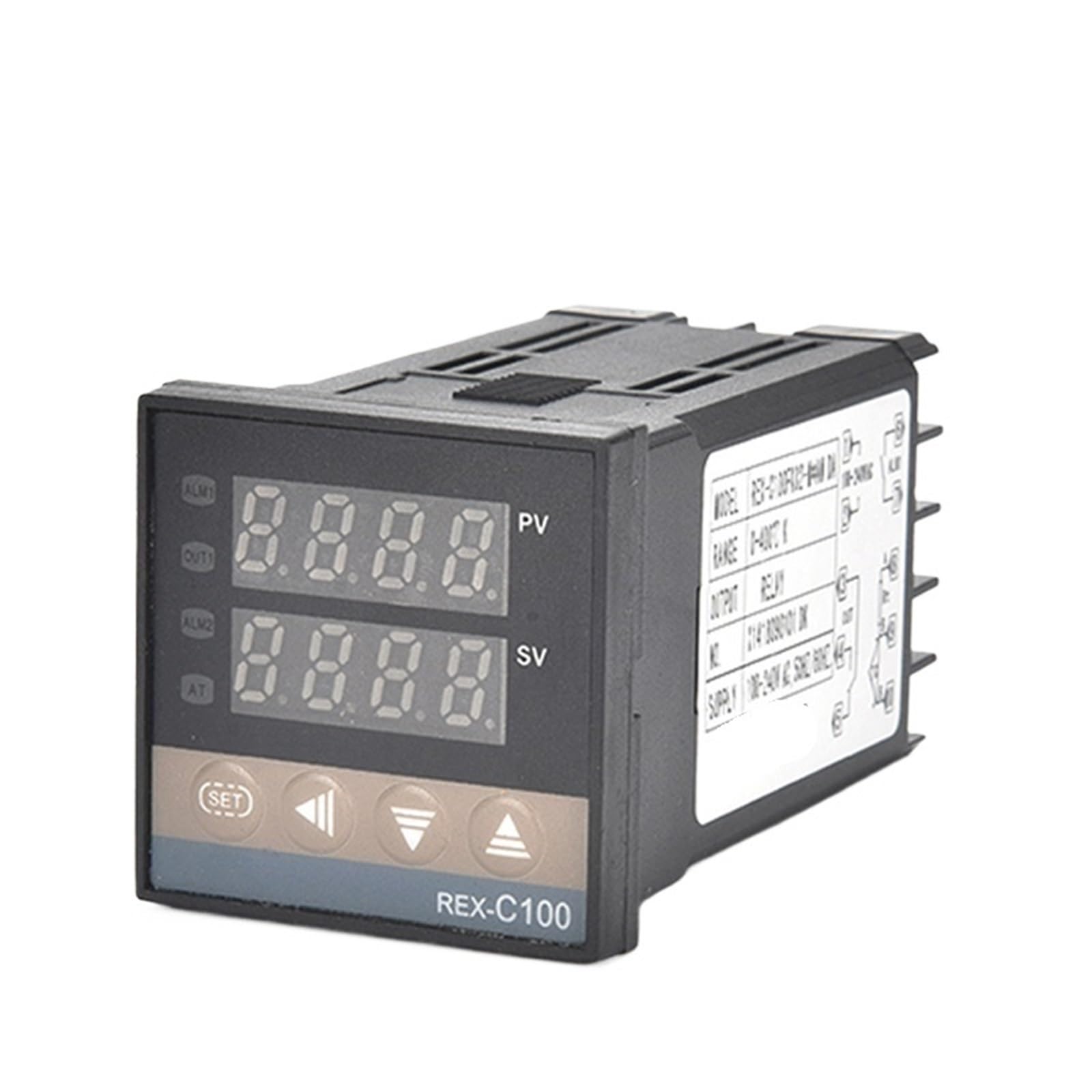Controlador de temperatura Digital REX-C100 PT100, termostato con salida SSR, relé 40DA SSR, disipador de calor de radiador de aluminio, resistencia de 1m, 1 Uds.(Set 4)