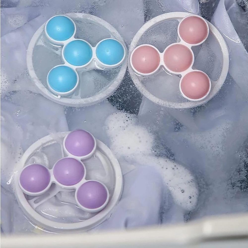 Washing Machine lint Hair Catcher Reusable Washing Machine Floating Lint Mesh Bag Hair Filter Net Pouch Non-Electric Laundry Hair Remover for Household Cleaning (Pack of 3)-image-13