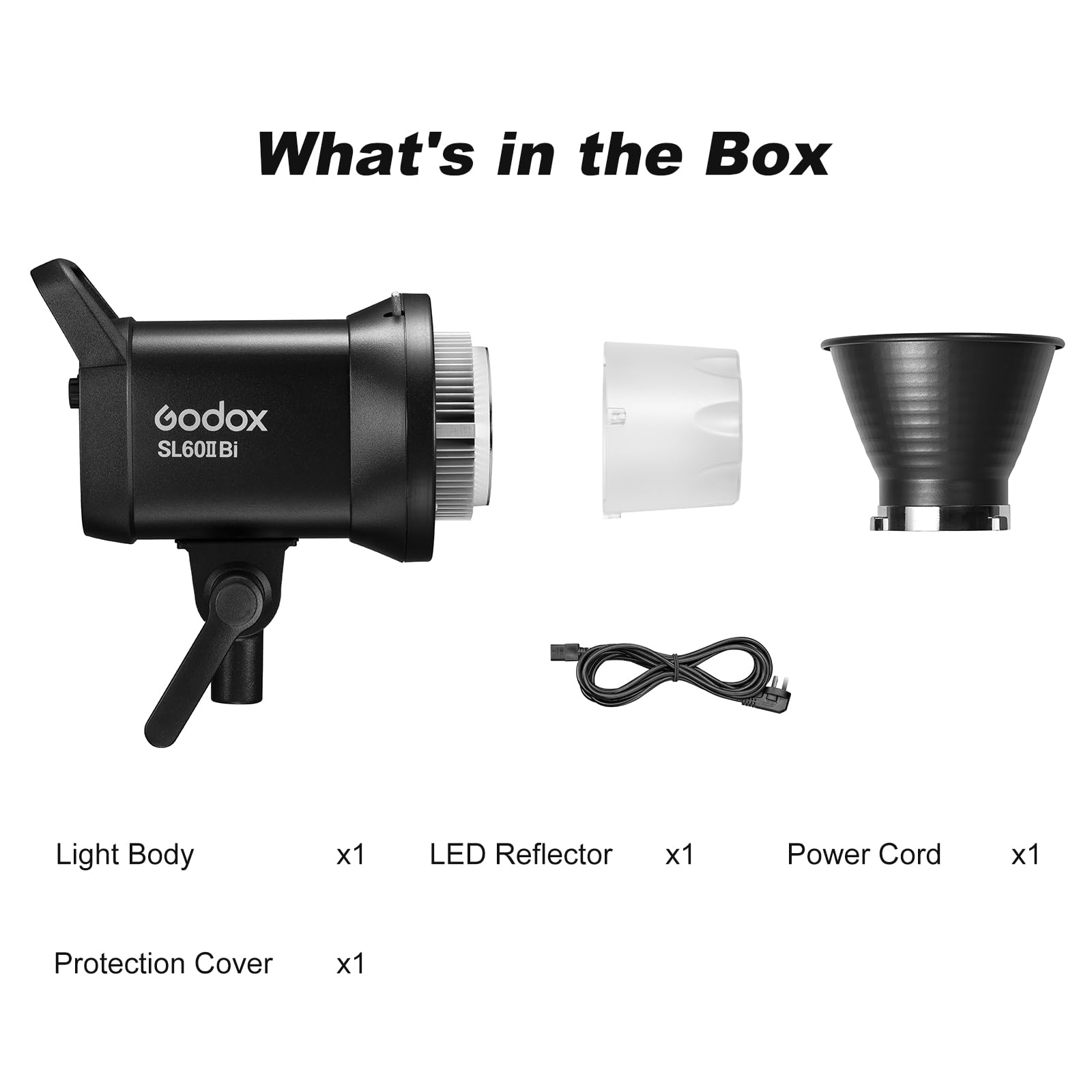 GODOX SL60IIBi Kit d'éclairage vidéo LED,Eclairage vidéo 2800K-6500K,CRI>96,TLCI>97,25100Lux avec télécommande originale,Bowens Mount et contrôle Bluetooth pour la photographie,studio photo,vidéo vlog