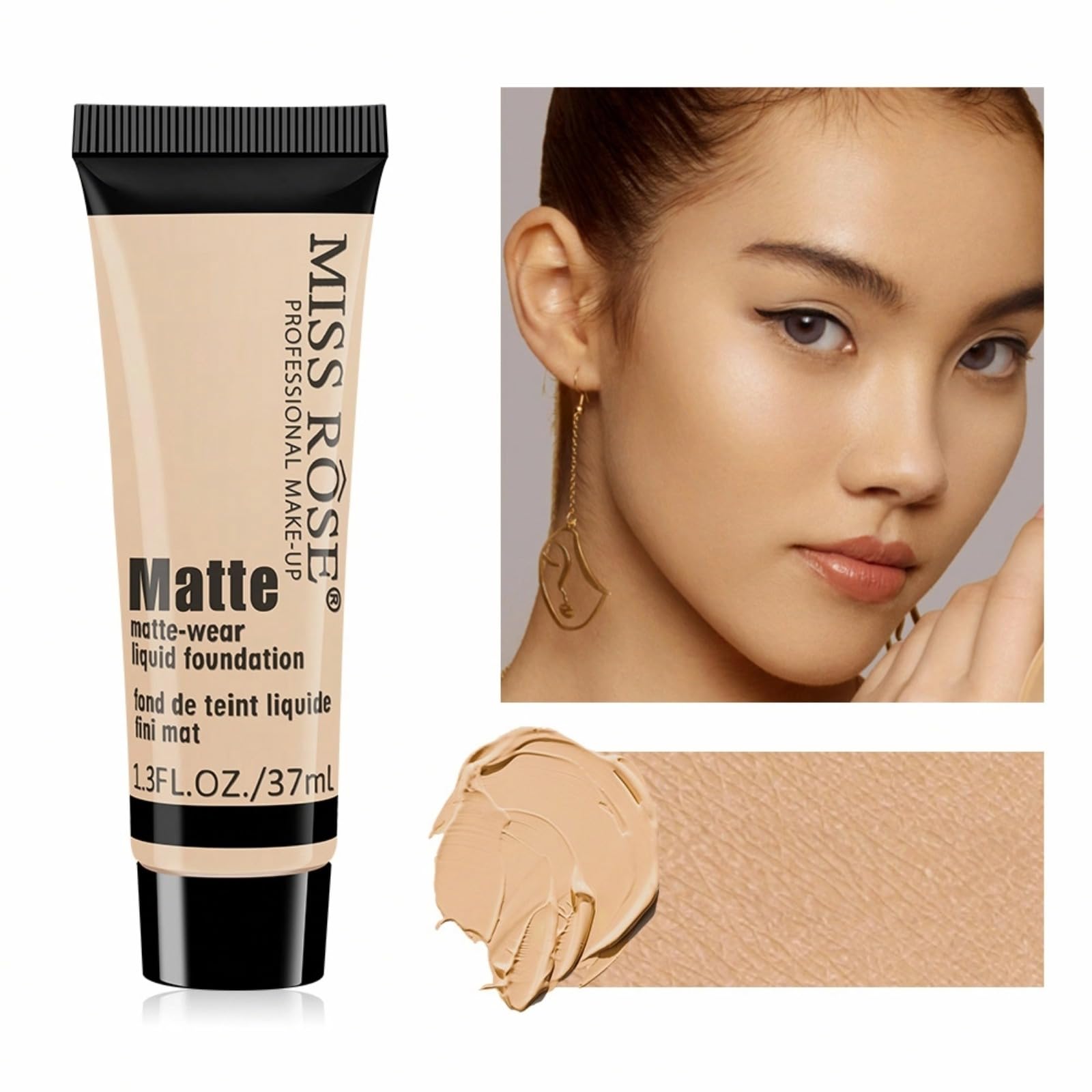 Liquid Foundation Cream Full Coverage Matte Concealer Base Primer for Face Makeup Waterproof Longwearing Flawless Makeup Base Foundation