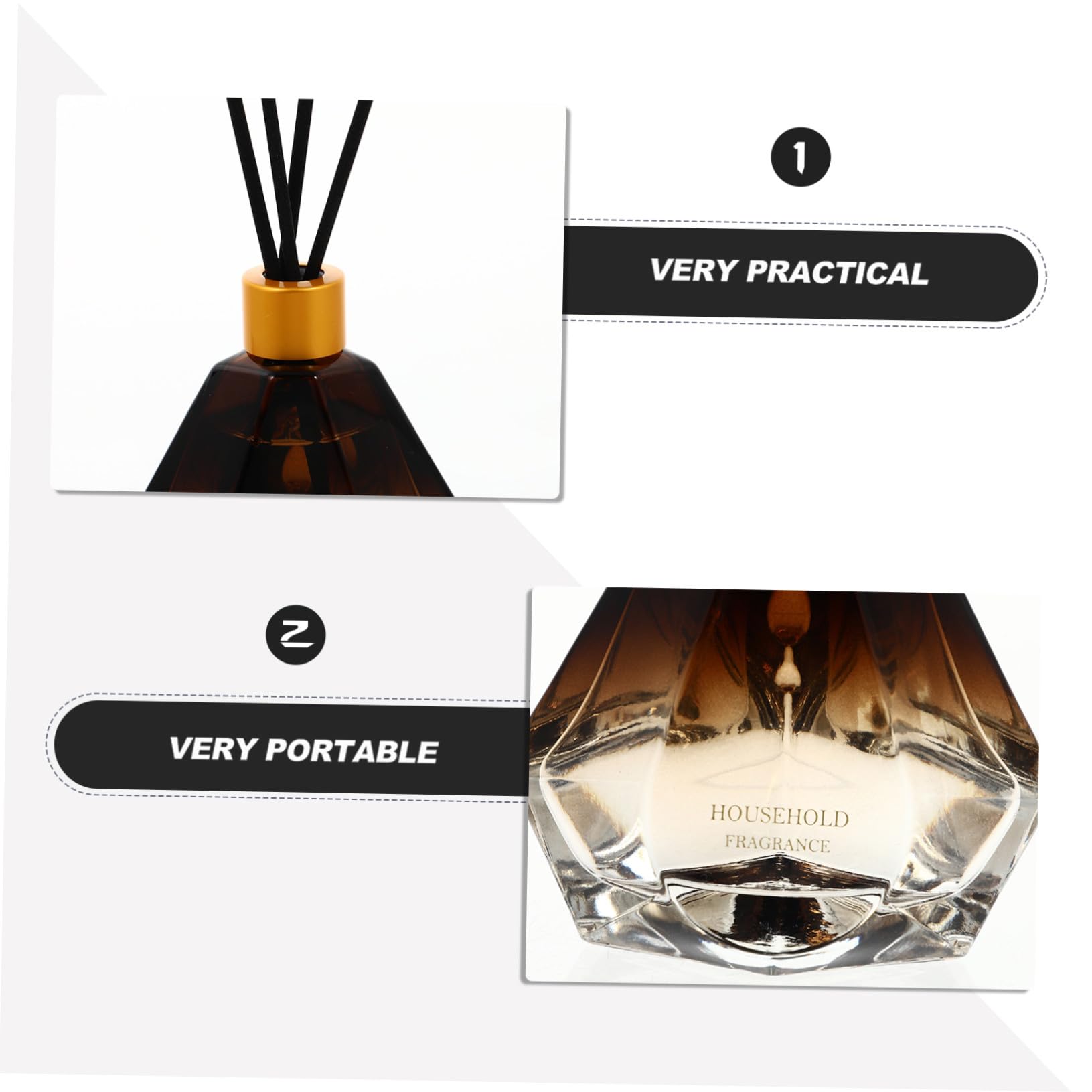 Dekorative Duftflasche 3 Stück aus Glas mit Ätherischem Öl | Badezimmer und Schlafzimmer, Luxuriös Elegantes Design, als Wohnraumdeko Nutzbar