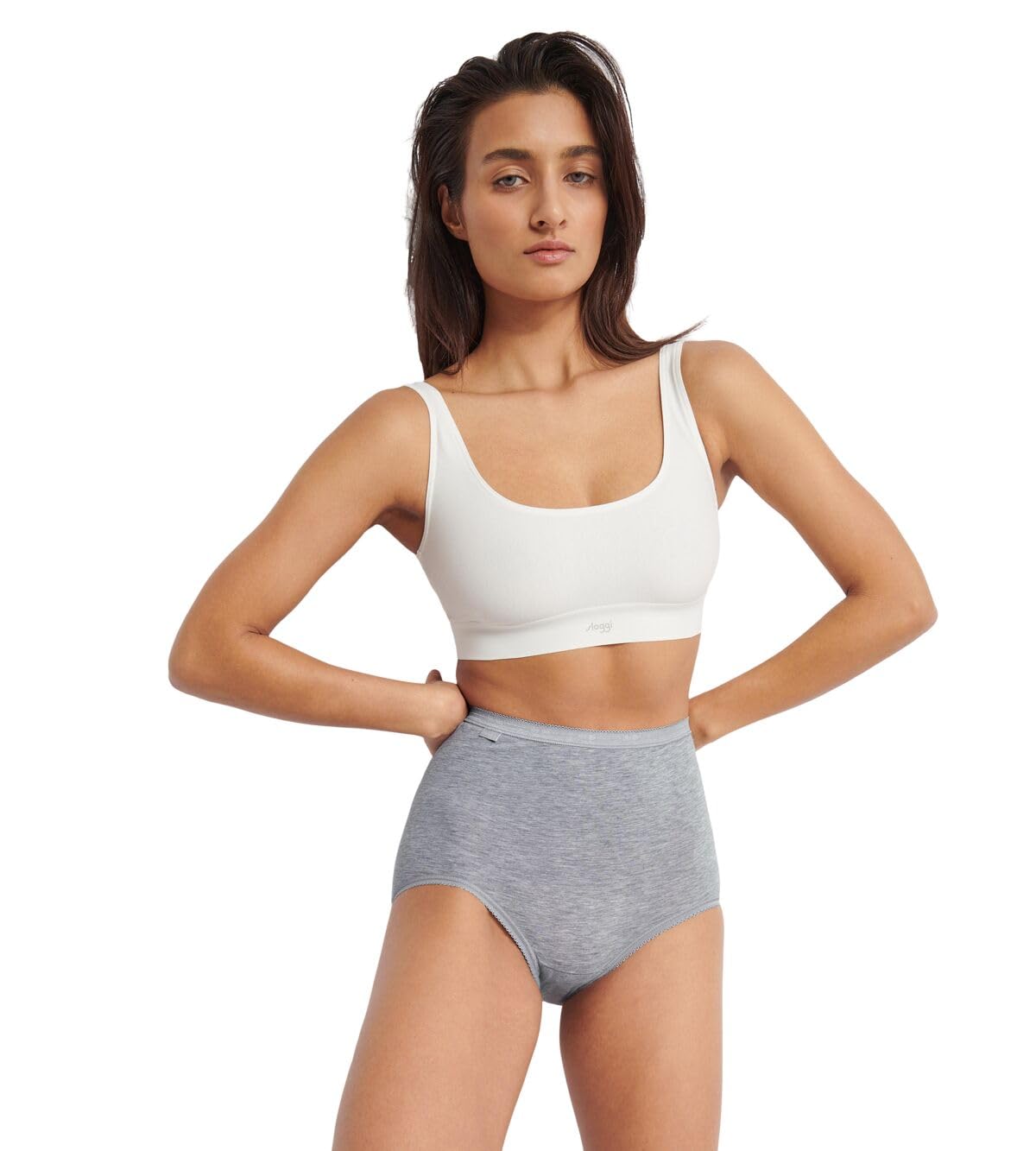 Sloggi Women's White/Navy/Grey Basic+ Maxi 3 Pack Briefs 2XL - 18