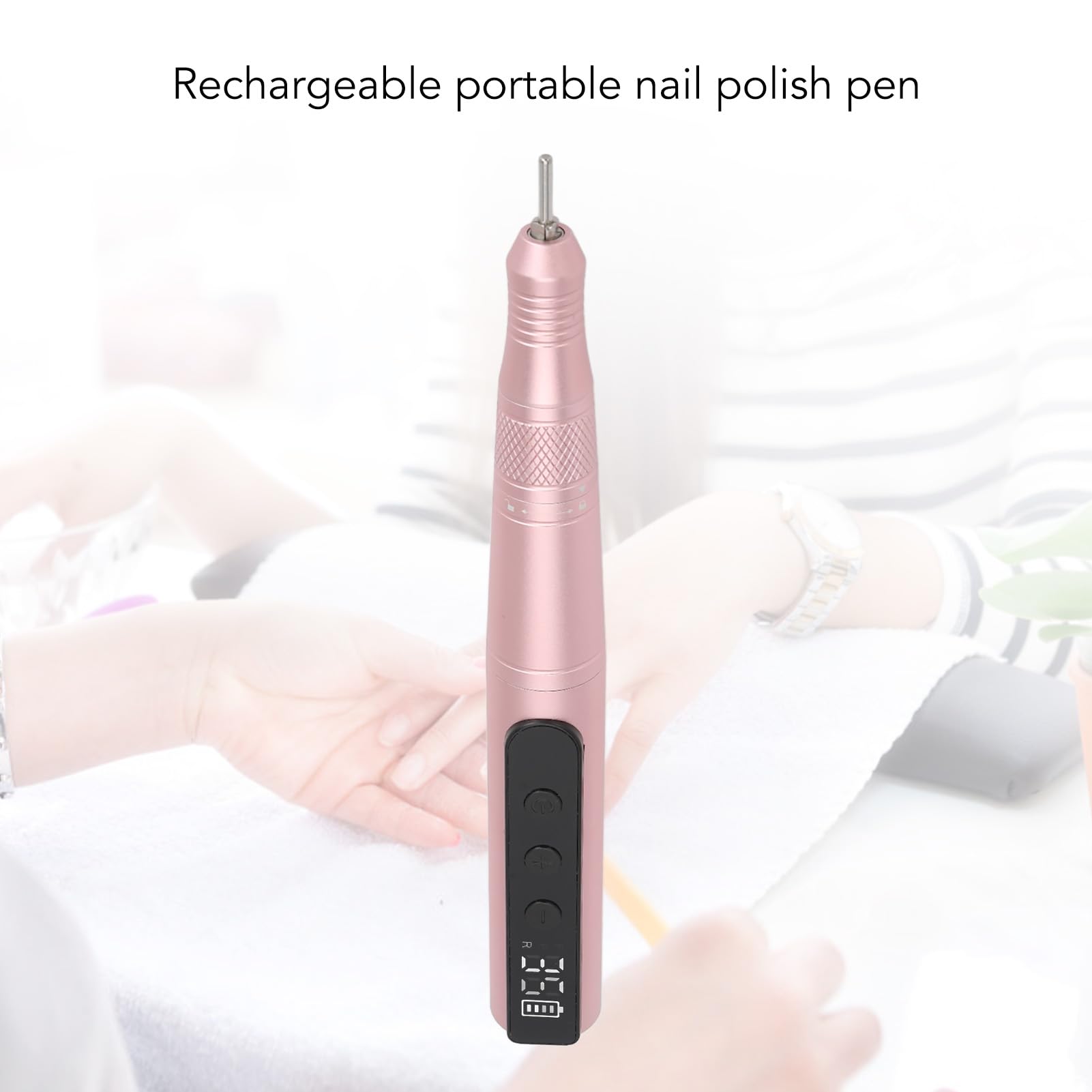 35000 U/min Wiederaufladbarer Elektrischer Nagelschleifstift-Nagelpolierer (Rosa)