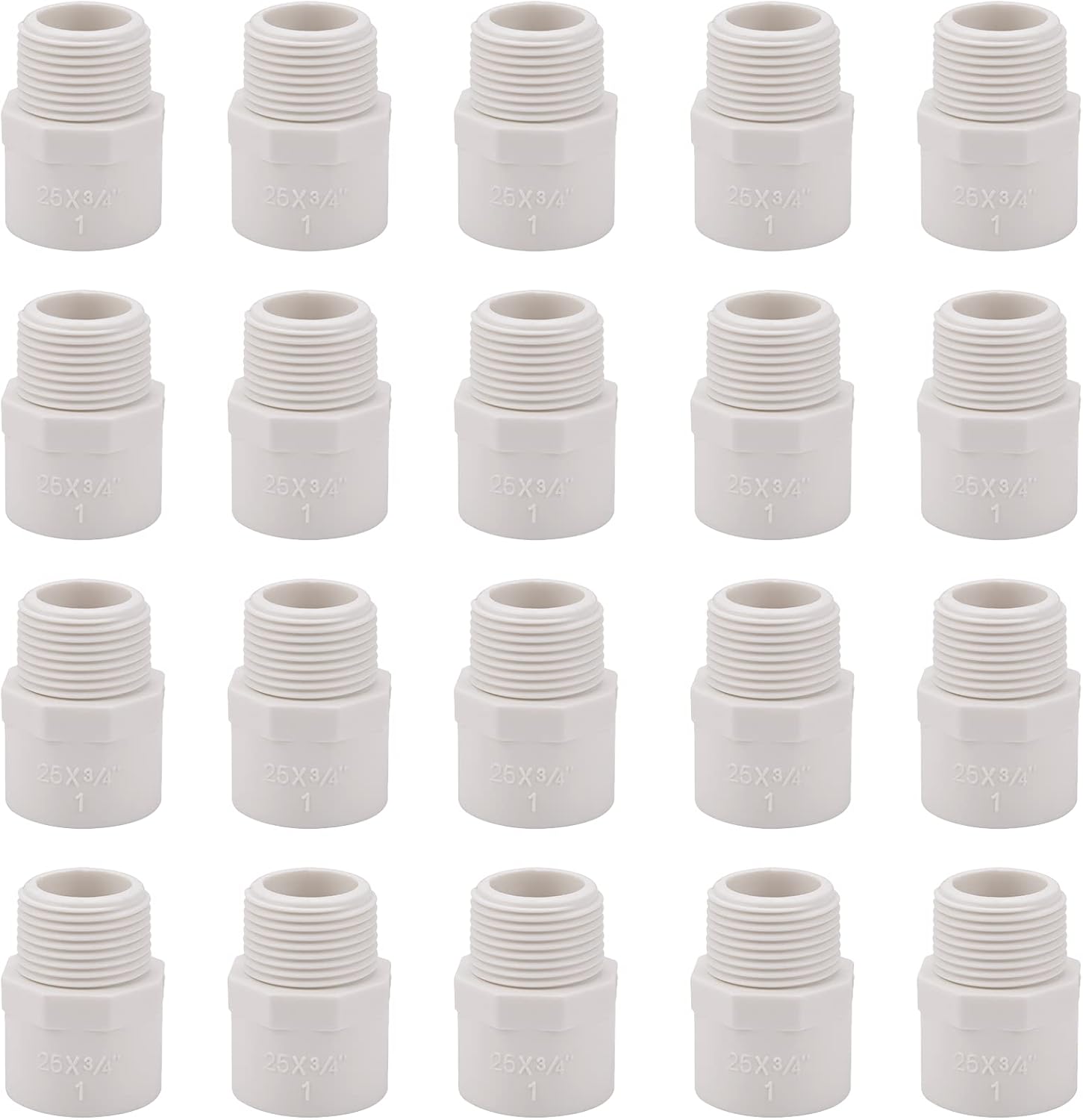 Buy 20PACK 34 Inch PVC Male Adapter Pipe Fittings 2Way PVC Hose