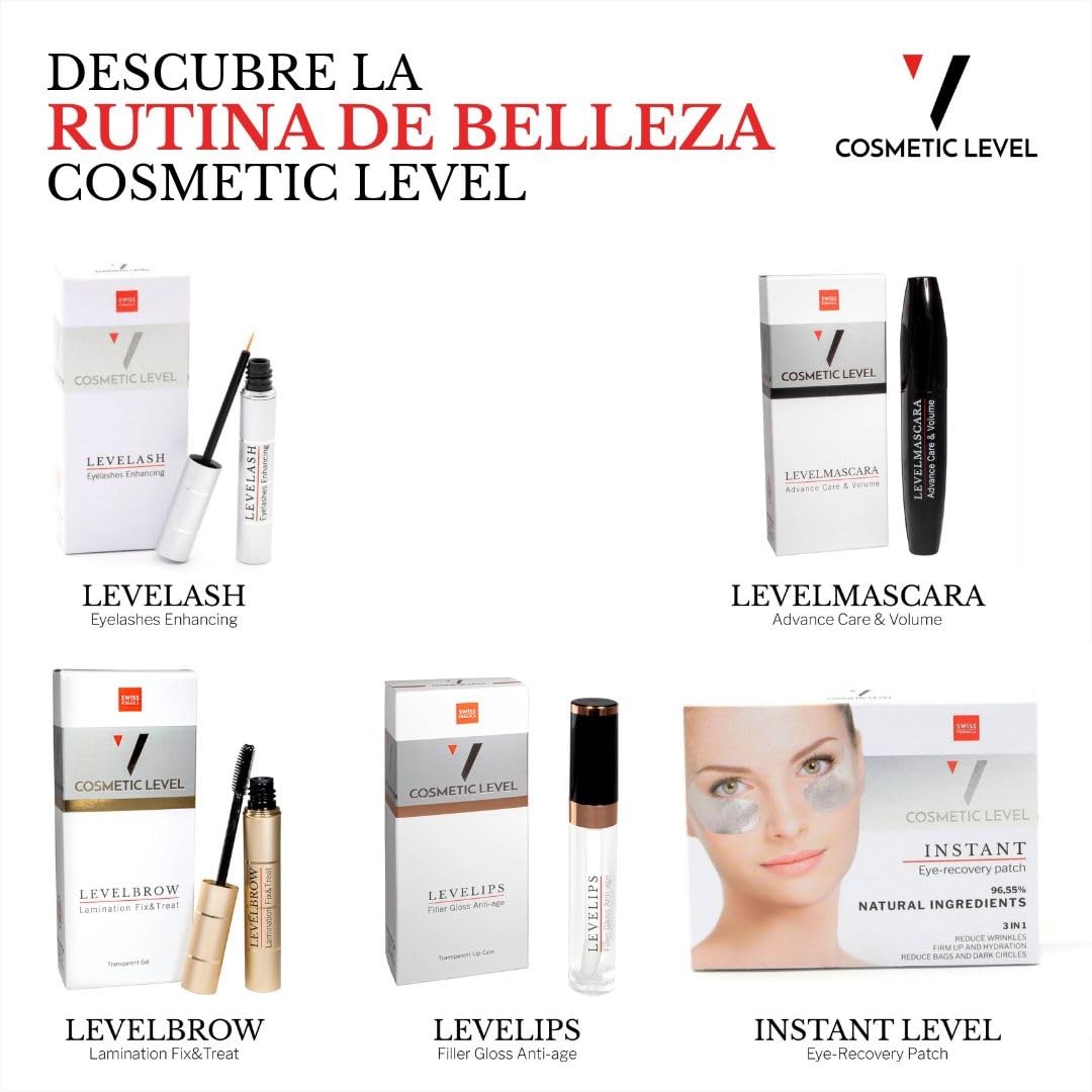 COSMETIC LEVELASH Potenciador de Pestañas | Serum para pestañas largas y voluminosas en 2-4 semanas | Serum potenciador de pestañas | Alargamiento de pestañas | Certificado dermatológico-oftalmológico