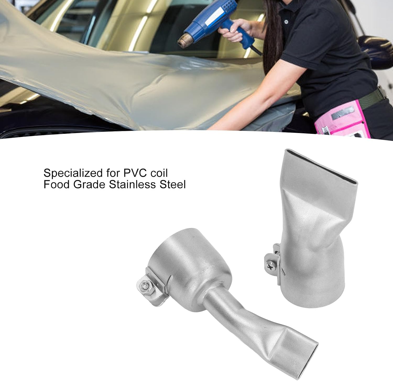 Stainless Steel Flat Wide Mouth Welding Nozzle, Compact And Portable Flat Welding Nozzle Tips 20mmx32mm and 40mmx32mm Welder Tip for Hot Air Welding Torch, PP and PVC Sheets