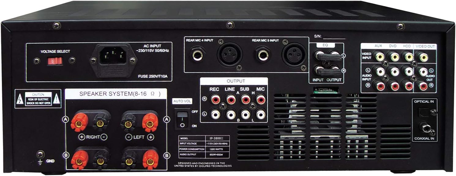 IDOLpro 1300W Professional Karaoke Digital Echo Mixing Amplifier : Musical Instruments