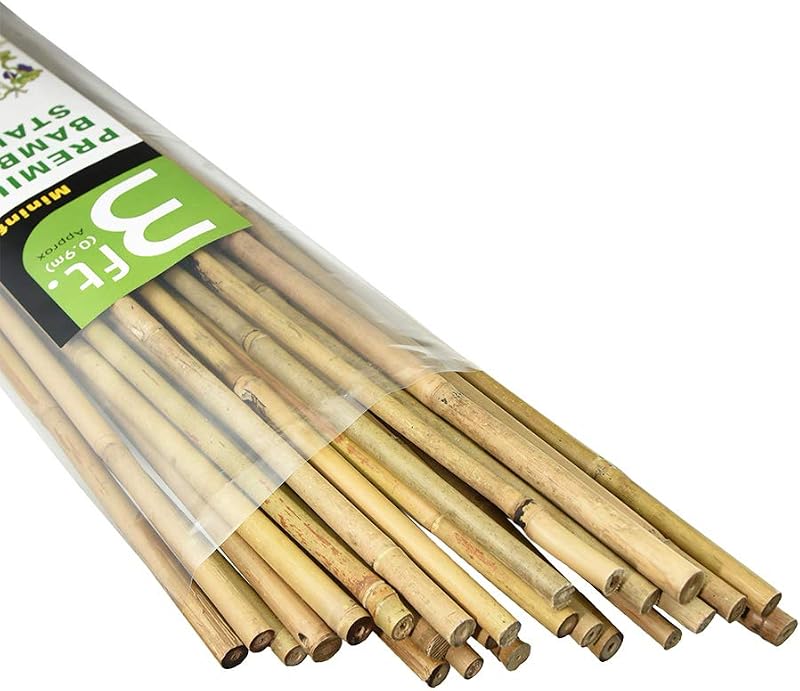 Estacas de bambú natural de 3 pies, estacas de jardín ecológicas, estacas para plantas que soportan la escalada para tomates, árboles, frijoles, paquete de 25