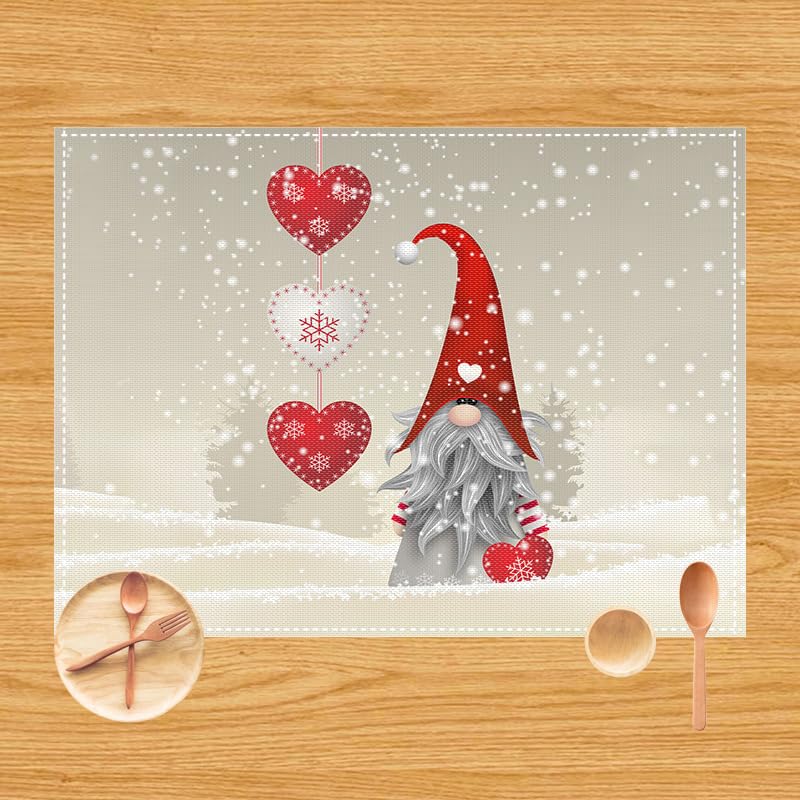 Manteles Individuales Amor Salvamanteles Individuales Mesa Juego De 8 Manteles Individuales Lavables Antimanchas Antideslizante Resistente Al Calor Bajoplatos Lino 45X30Cm